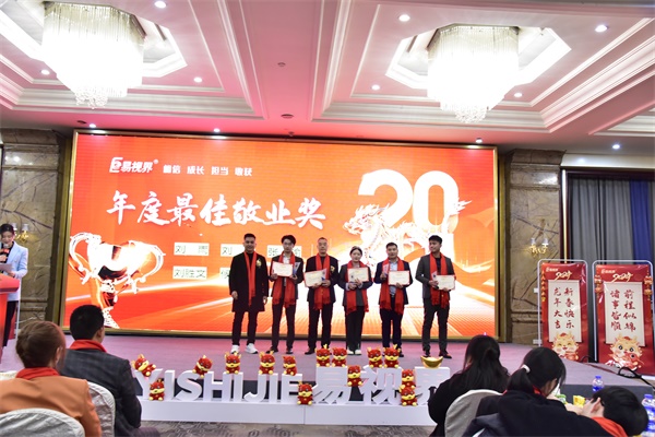 易視界年度最佳敬業(yè)獎獲得者上臺領獎